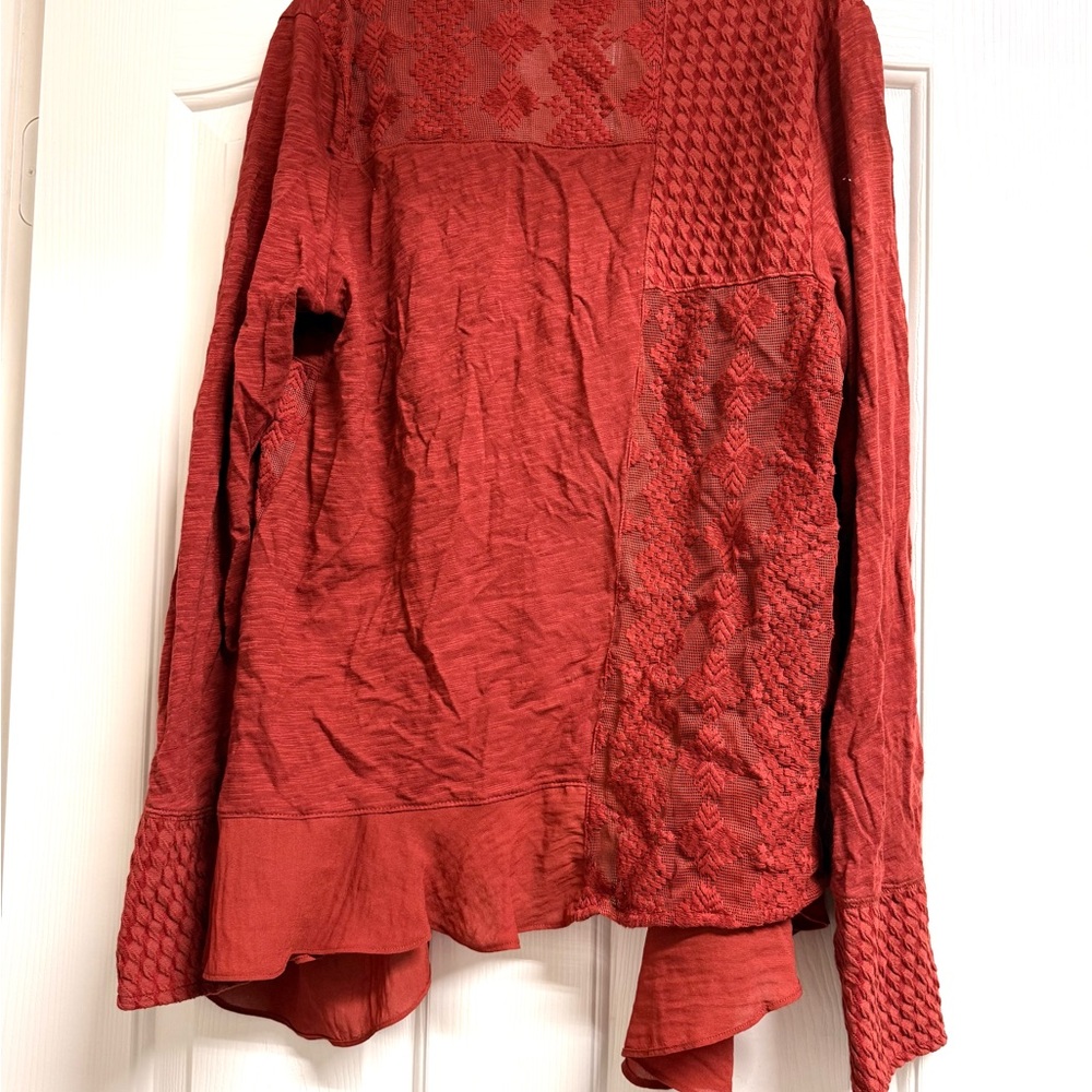 Meadow Rue Textured Rust Cardigan - Picture 6 of 10